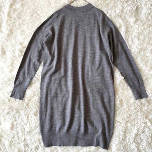 Loworn Mock Neck Mid-Length Knit Dress M Gray - Picture 3 of 6